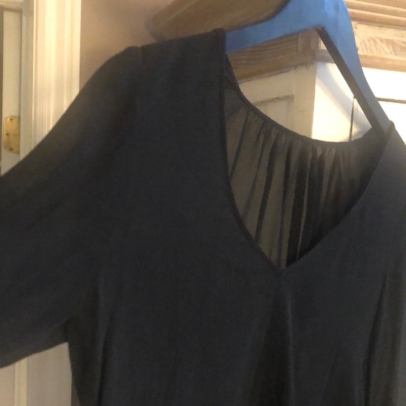 WILFRED Black Sheer 100% Silk V Neck Blouse, S - Picture 2 of 6